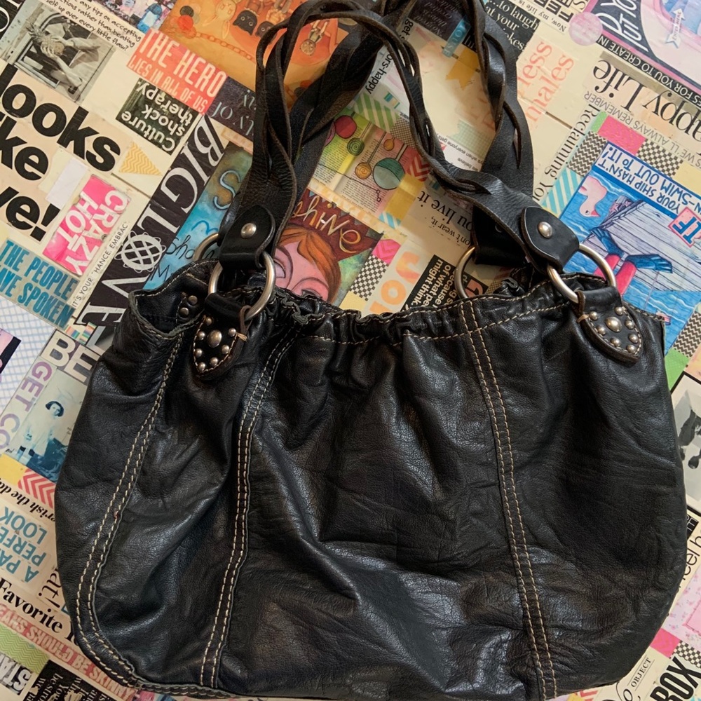Black Leather Hobo Bag